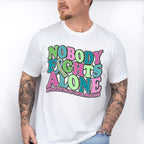 Nobody Fights Alone - Metastatic Breast Cancer Unisex Crewneck T-Shirt Sweatshirt Hoodie