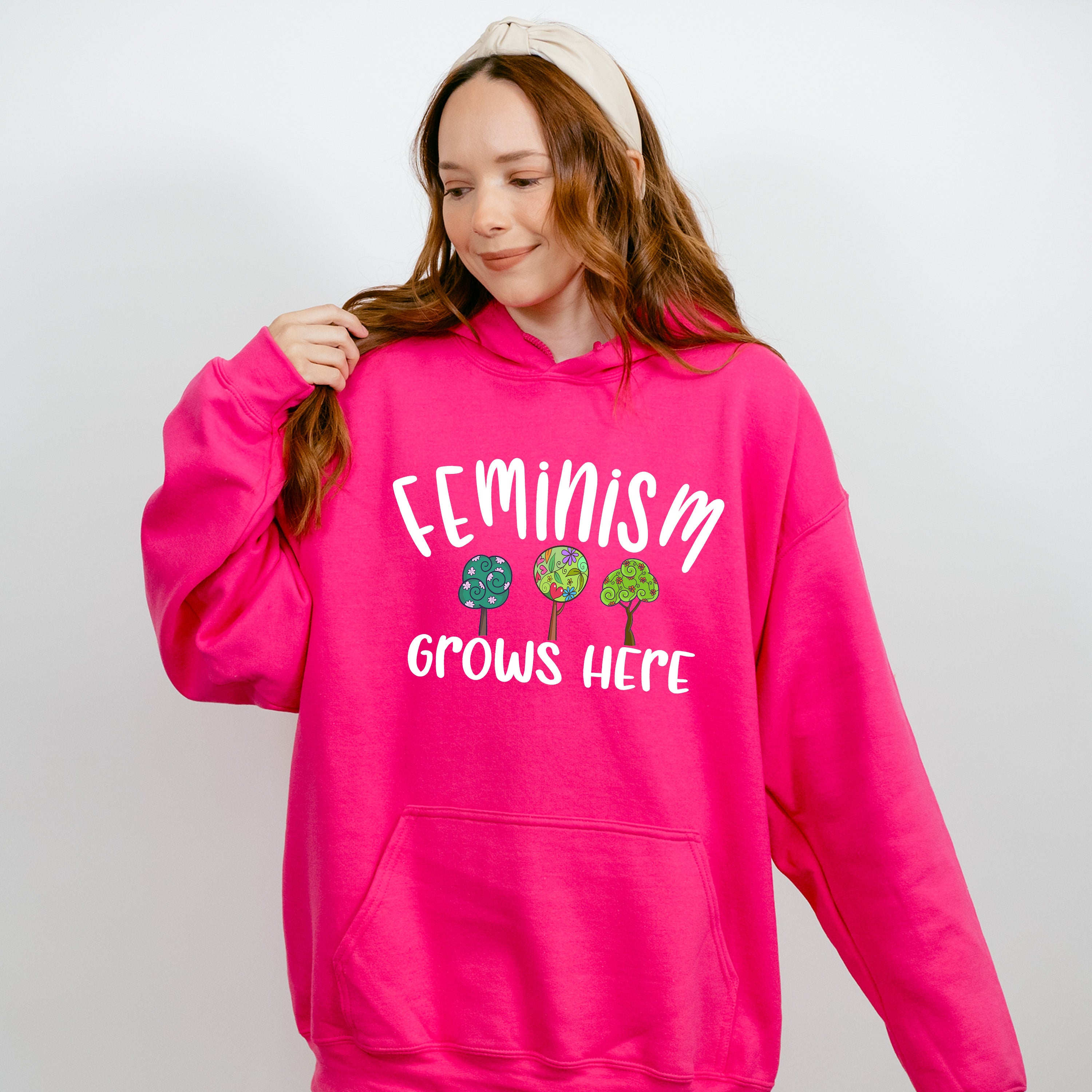 Feminism Grows Here - Feminism Theme Unisex Crewneck T-Shirt Sweatshirt Hoodie