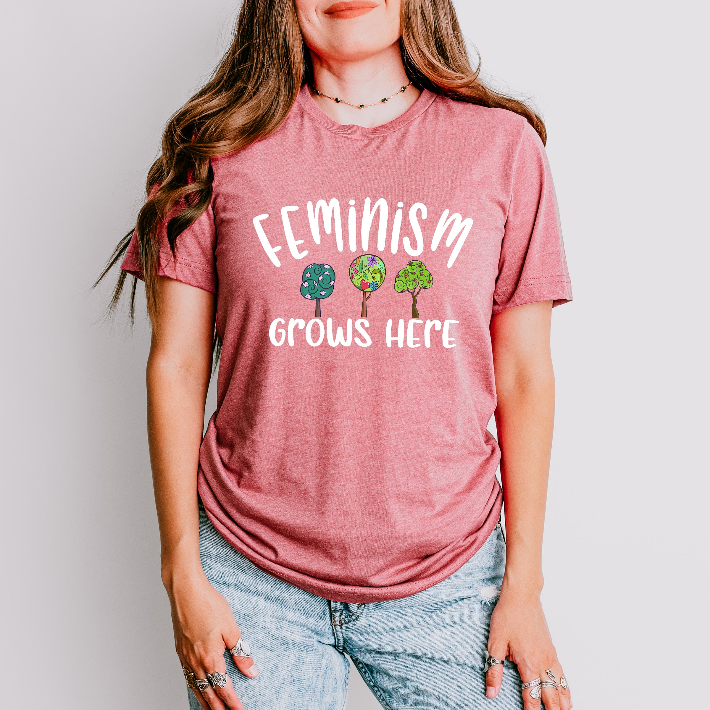 Feminism Grows Here - Feminism Theme Unisex Crewneck T-Shirt Sweatshirt Hoodie