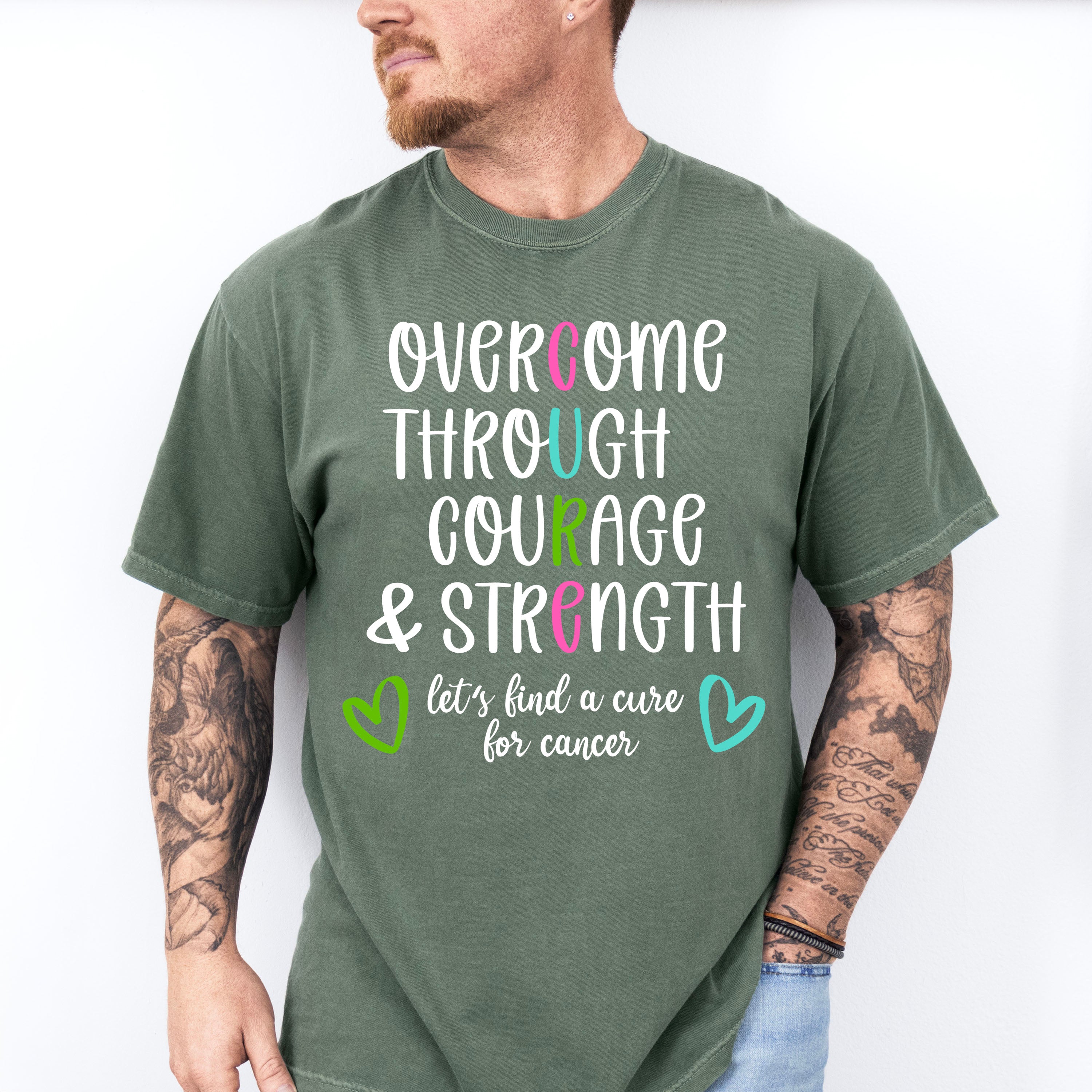 Overcome Through Courage And Strength - Metastatic Breast Cancer Unisex Crewneck T-Shirt Sweatshirt Hoodie