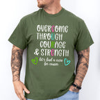 Overcome Through Courage And Strength - Metastatic Breast Cancer Unisex Crewneck T-Shirt Sweatshirt Hoodie