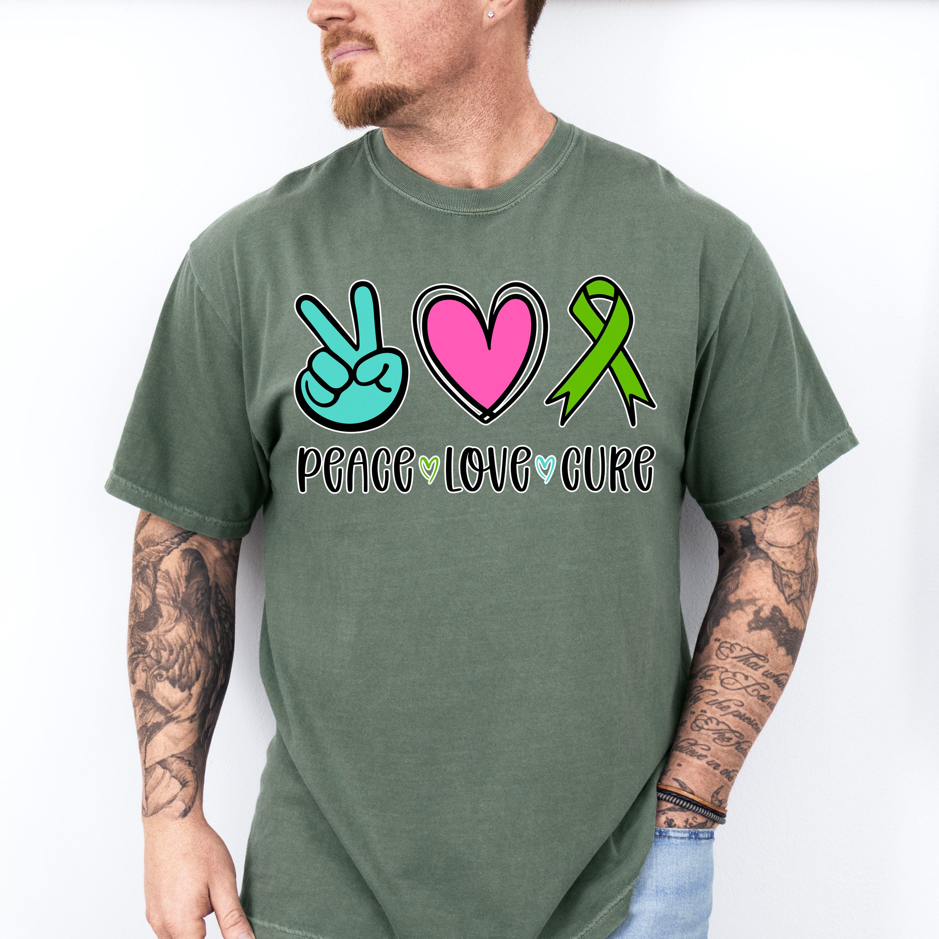 Peace Love Cure - Metastatic Breast Cancer Unisex Crewneck T-Shirt Sweatshirt Hoodie