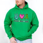 Peace Love Cure - Metastatic Breast Cancer Unisex Crewneck T-Shirt Sweatshirt Hoodie