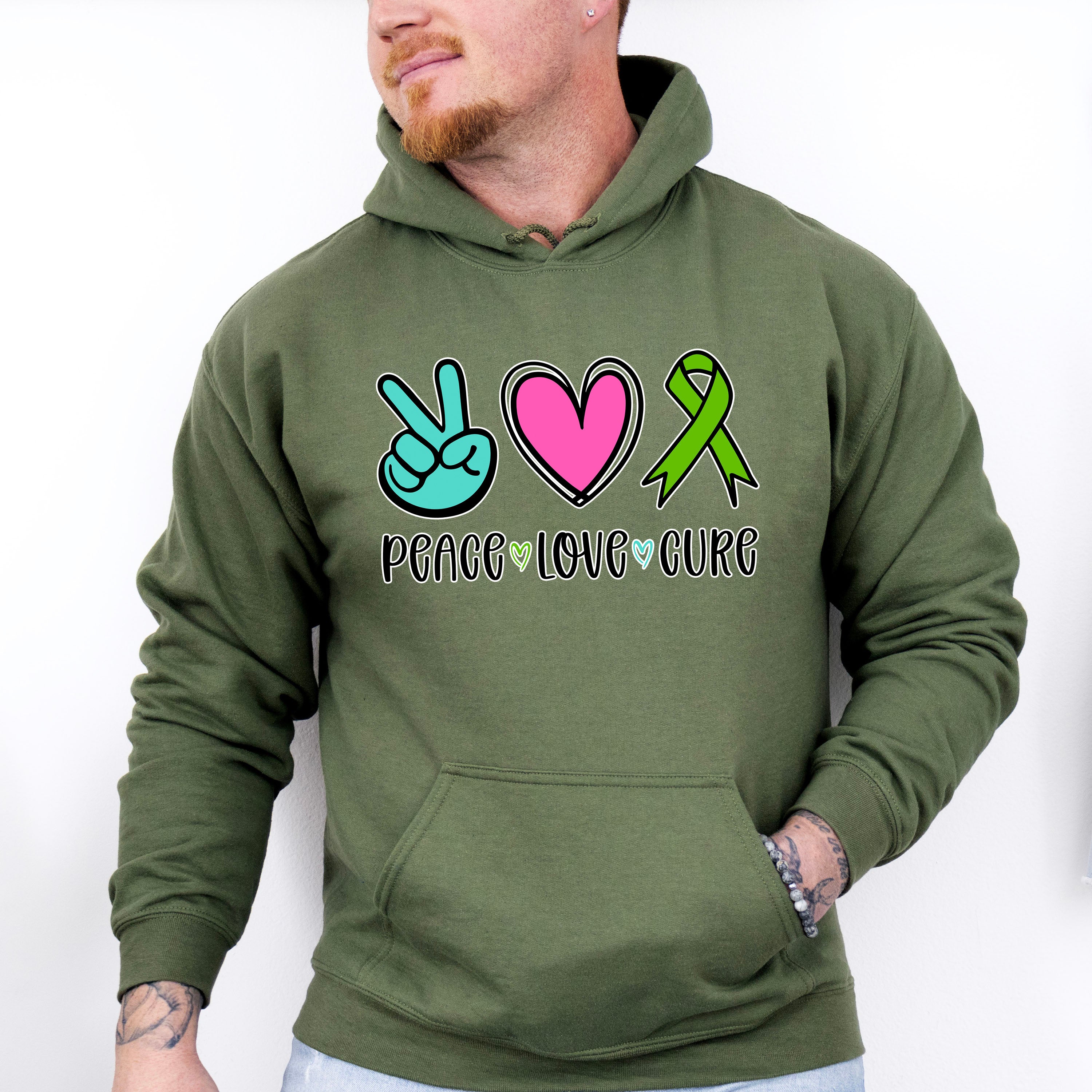 Peace Love Cure - Metastatic Breast Cancer Unisex Crewneck T-Shirt Sweatshirt Hoodie