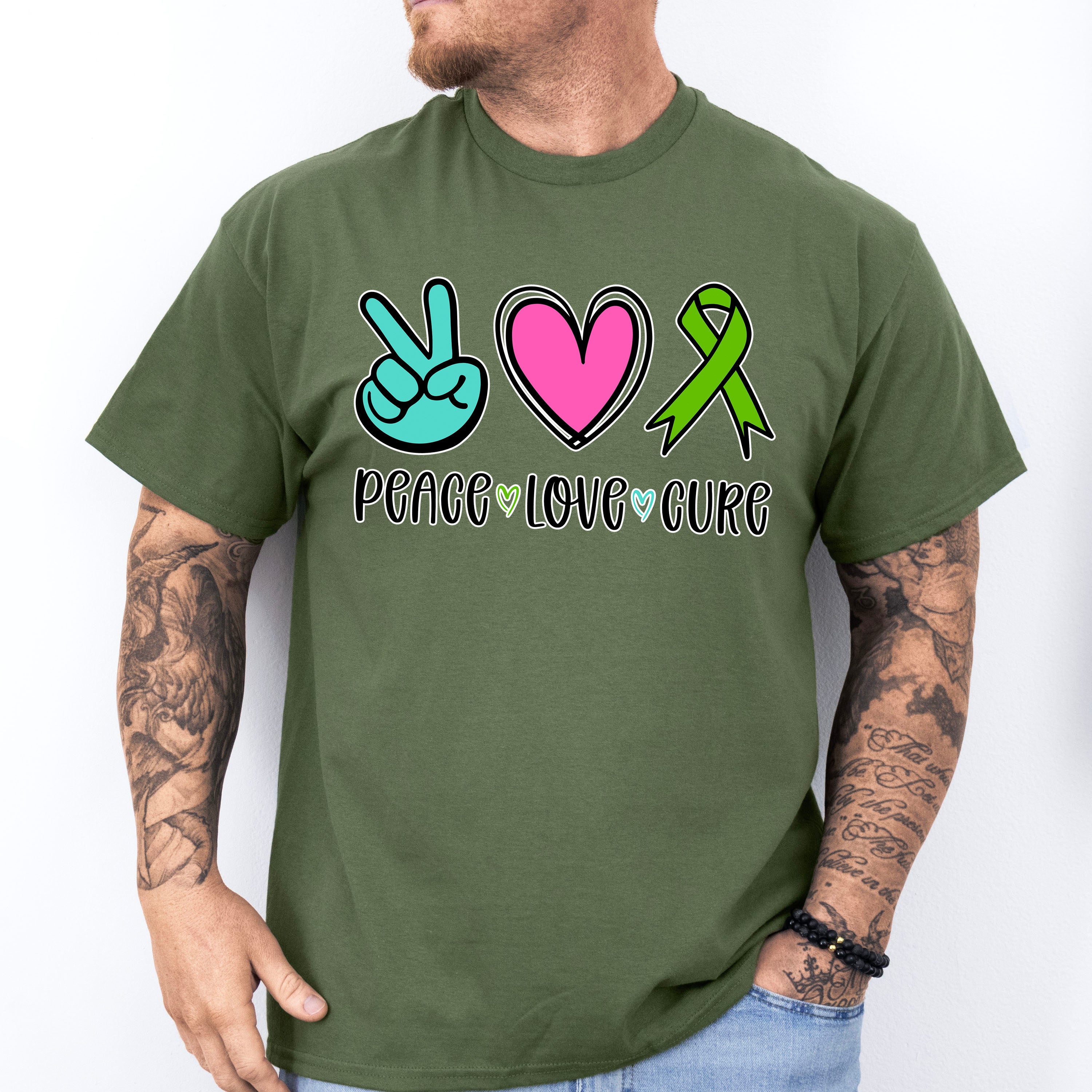 Peace Love Cure - Metastatic Breast Cancer Unisex Crewneck T-Shirt Sweatshirt Hoodie