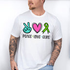 Peace Love Cure - Metastatic Breast Cancer Unisex Crewneck T-Shirt Sweatshirt Hoodie