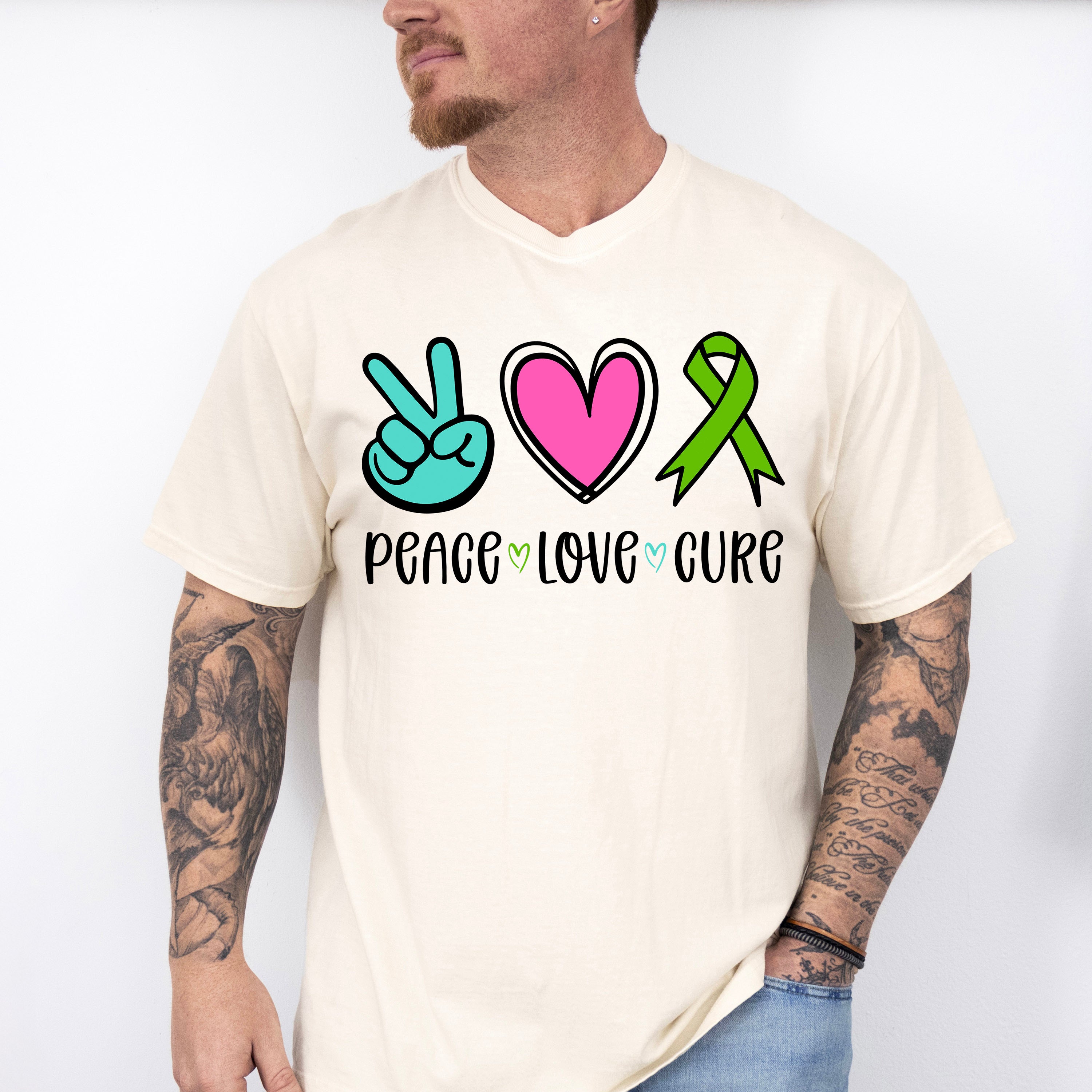 Peace Love Cure - Metastatic Breast Cancer Unisex Crewneck T-Shirt Sweatshirt Hoodie