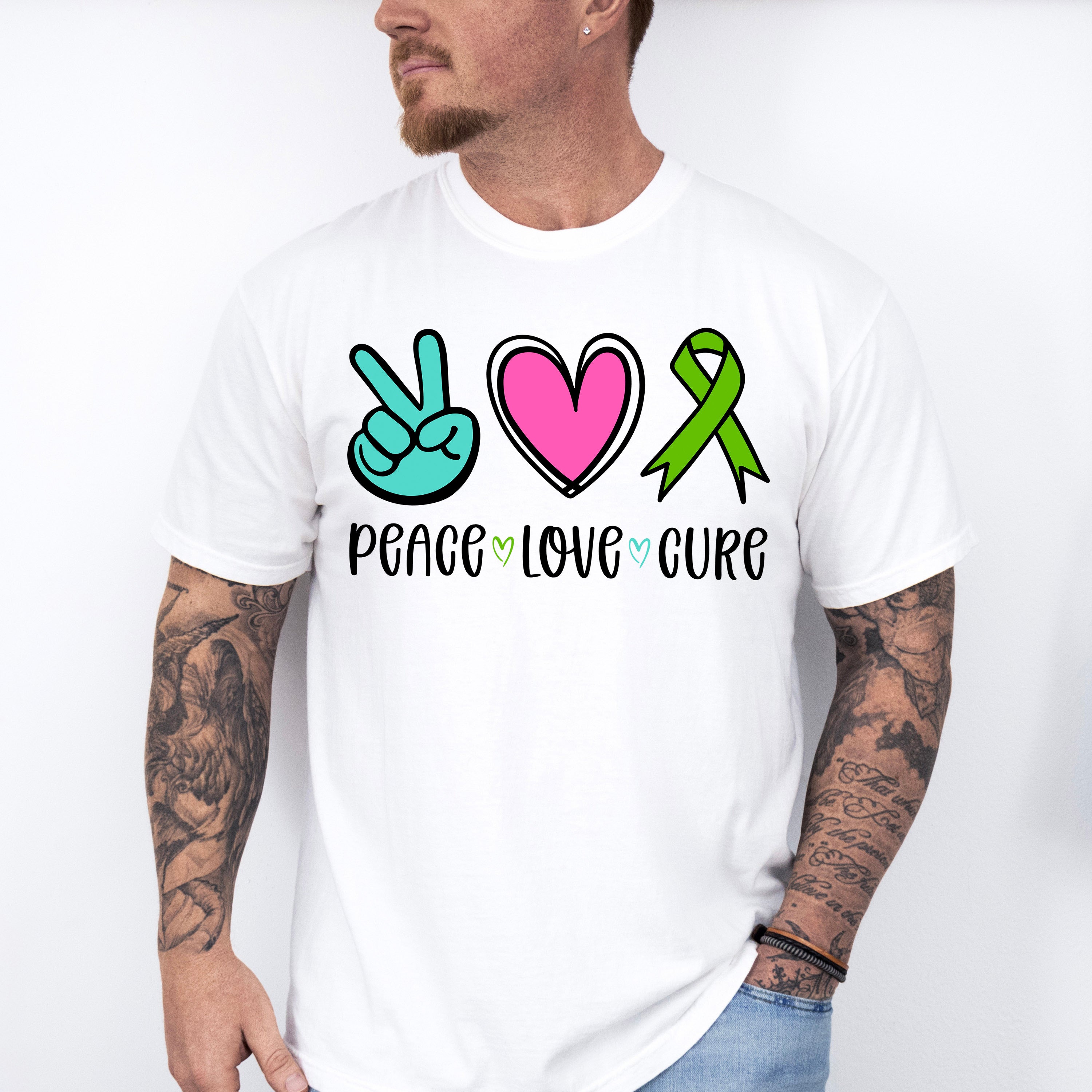 Peace Love Cure - Metastatic Breast Cancer Unisex Crewneck T-Shirt Sweatshirt Hoodie