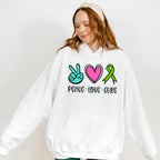 Peace Love Cure - Metastatic Breast Cancer Unisex Crewneck T-Shirt Sweatshirt Hoodie