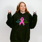 Ribbon Wing Design - Metastatic Breast Cancer Unisex Crewneck T-Shirt Sweatshirt Hoodie