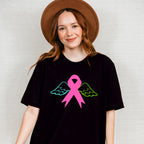 Ribbon Wing Design - Metastatic Breast Cancer Unisex Crewneck T-Shirt Sweatshirt Hoodie