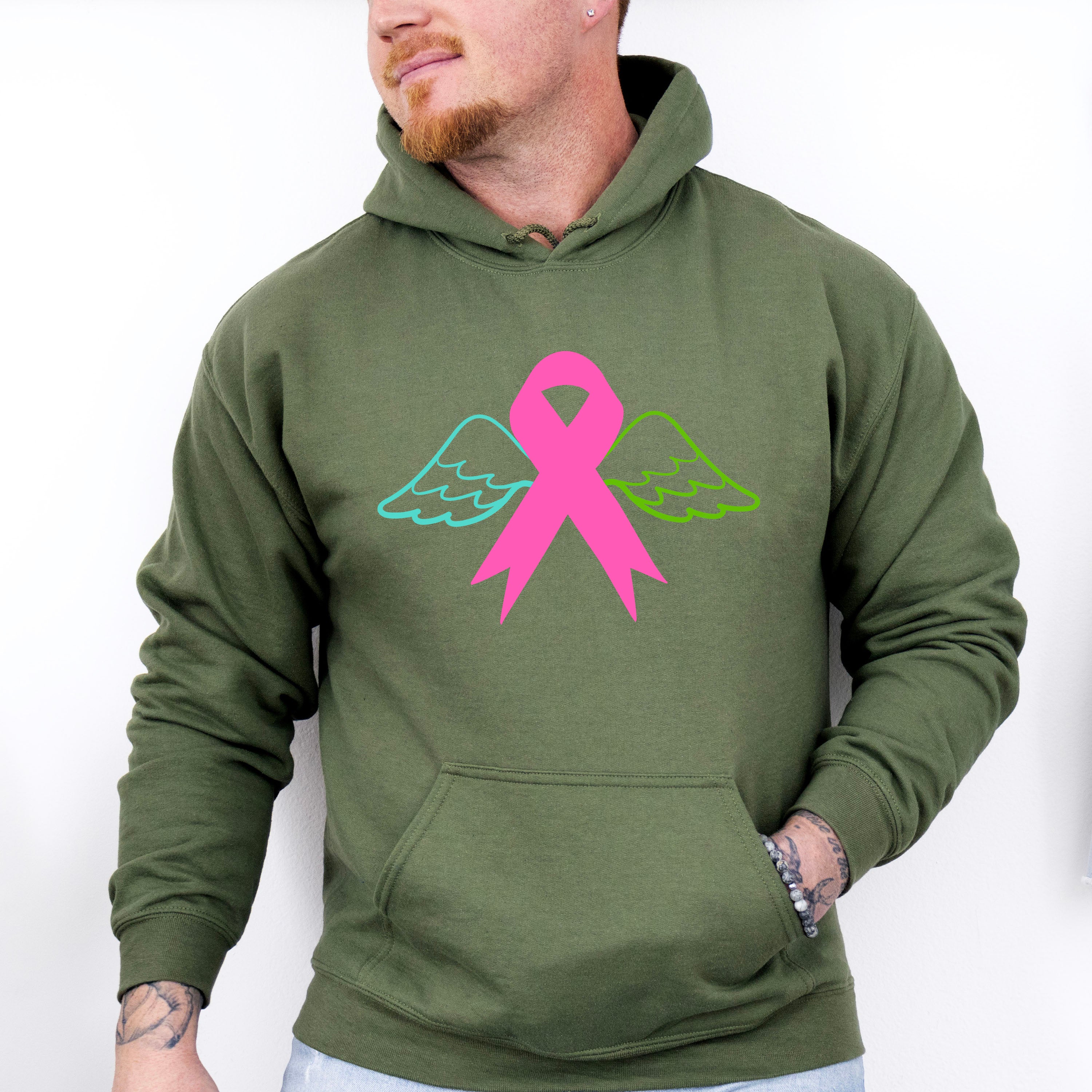 Ribbon Wing Design - Metastatic Breast Cancer Unisex Crewneck T-Shirt Sweatshirt Hoodie