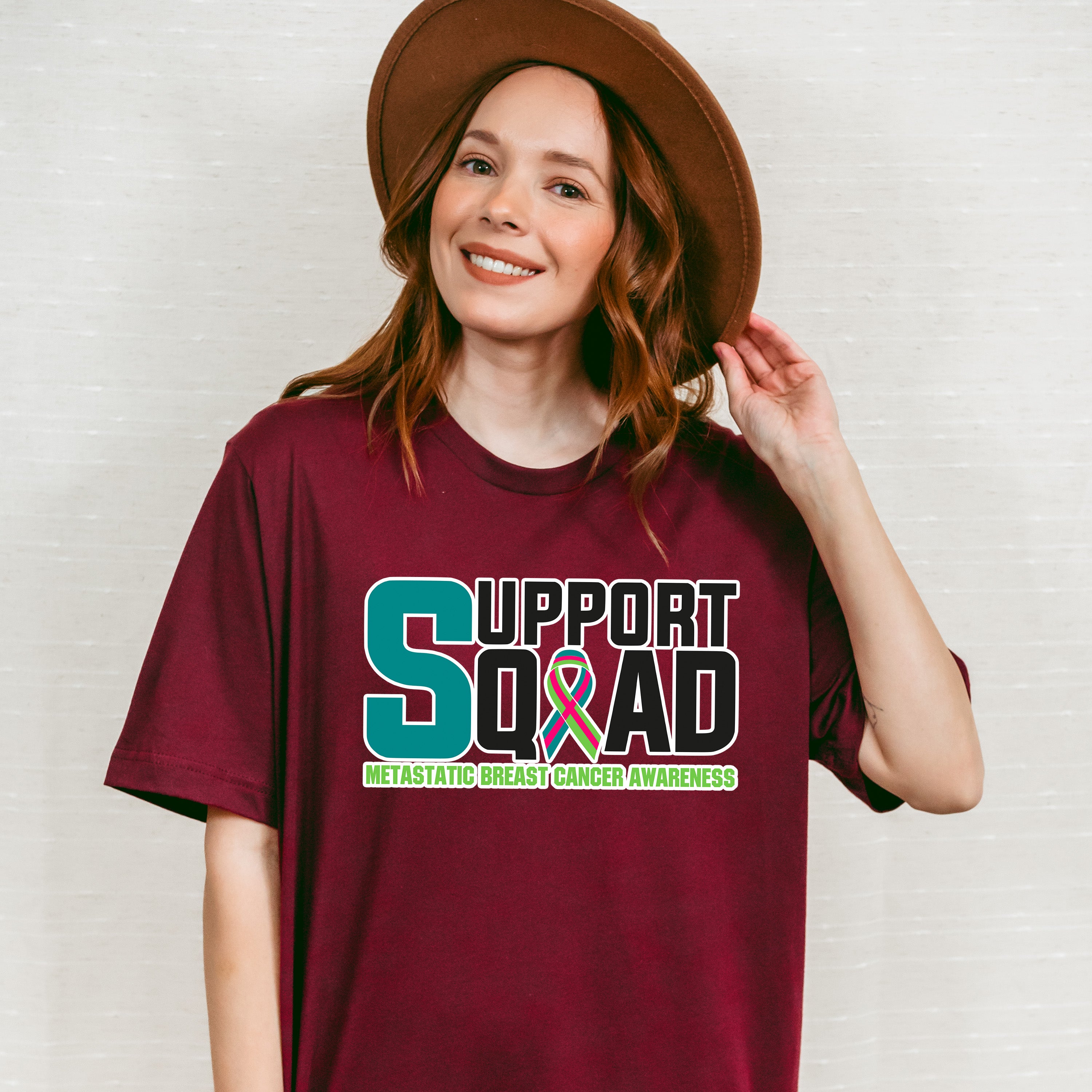 Support Squad - Metastatic Breast Cancer Unisex Crewneck T-Shirt Sweatshirt Hoodie