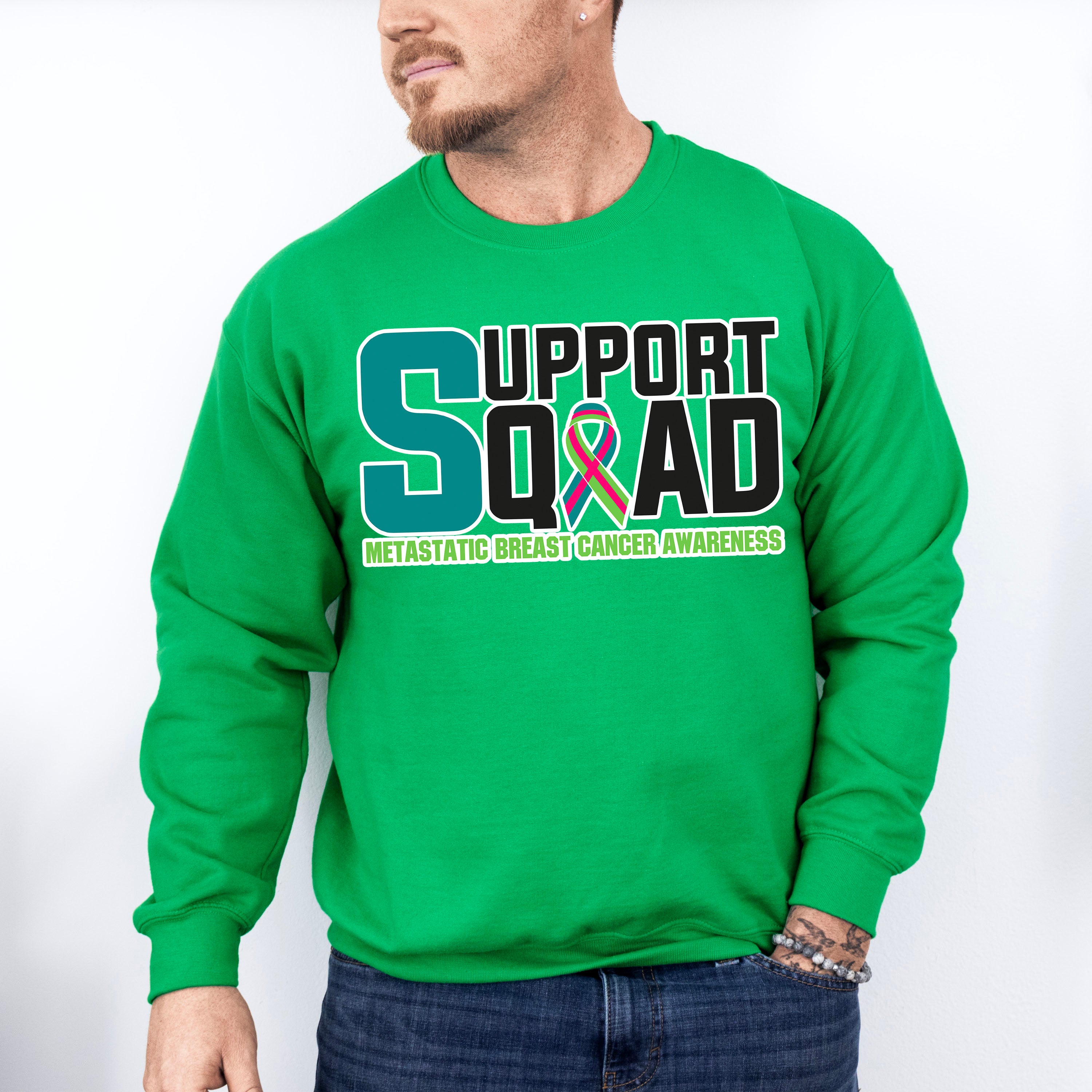 Support Squad - Metastatic Breast Cancer Unisex Crewneck T-Shirt Sweatshirt Hoodie