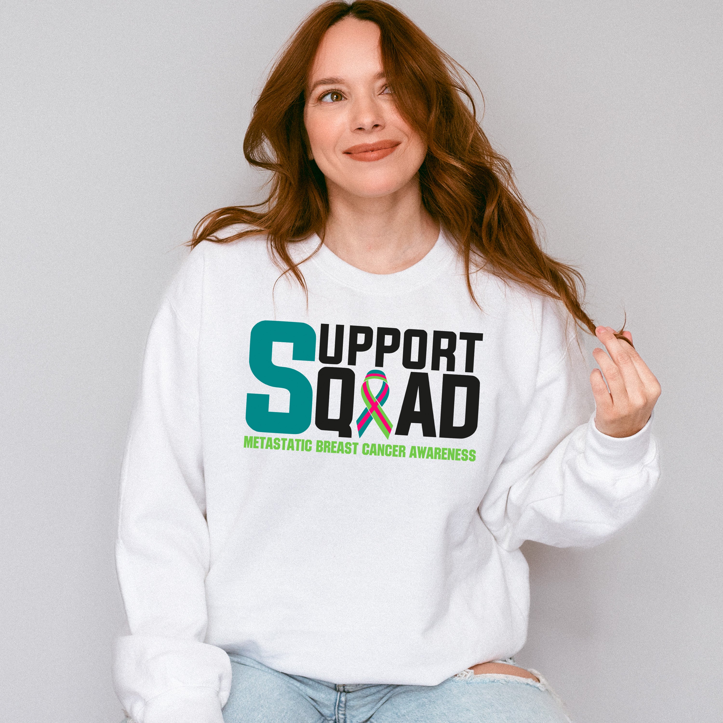 Support Squad - Metastatic Breast Cancer Unisex Crewneck T-Shirt Sweatshirt Hoodie