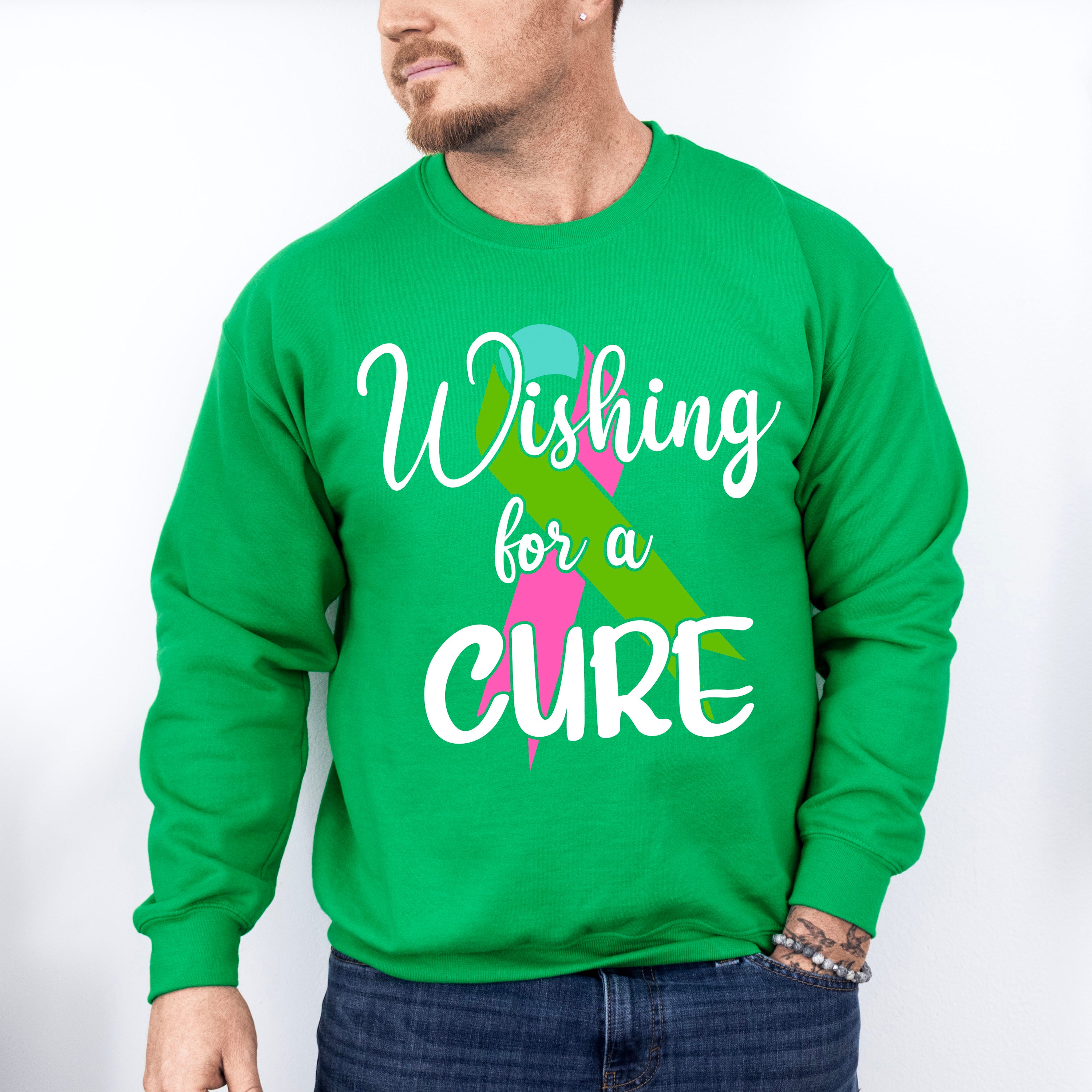 Wishing For A Cure - Metastatic Breast Cancer Unisex Crewneck T-Shirt Sweatshirt Hoodie