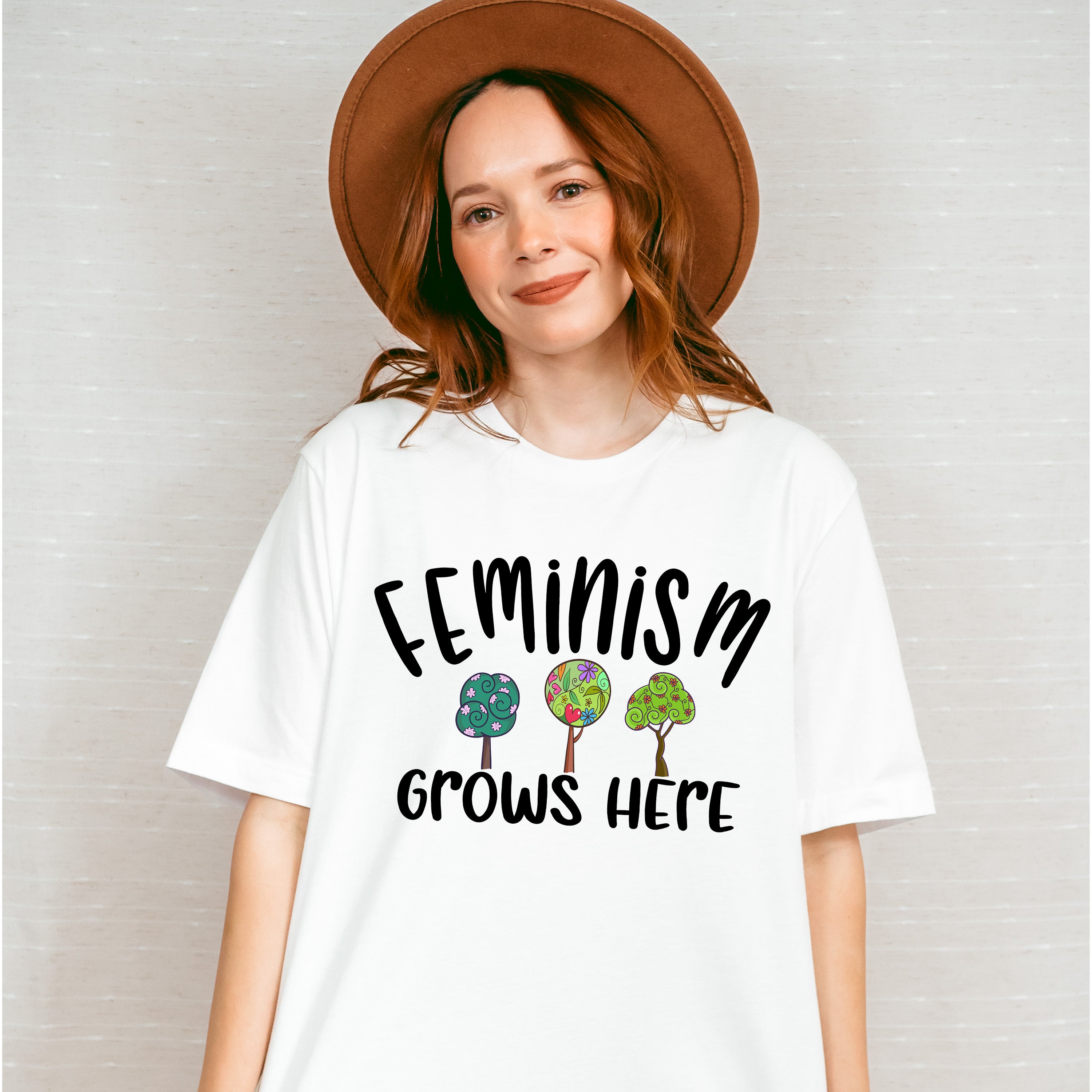 Feminism Grows Here - Feminism Theme Unisex Crewneck T-Shirt Sweatshirt Hoodie
