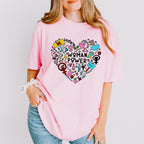 Woman Power Doodles Heart - Feminism Theme Unisex Crewneck T-Shirt Sweatshirt Hoodie