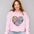 Woman Power Doodles Heart - Feminism Theme Unisex Crewneck T-Shirt Sweatshirt Hoodie
