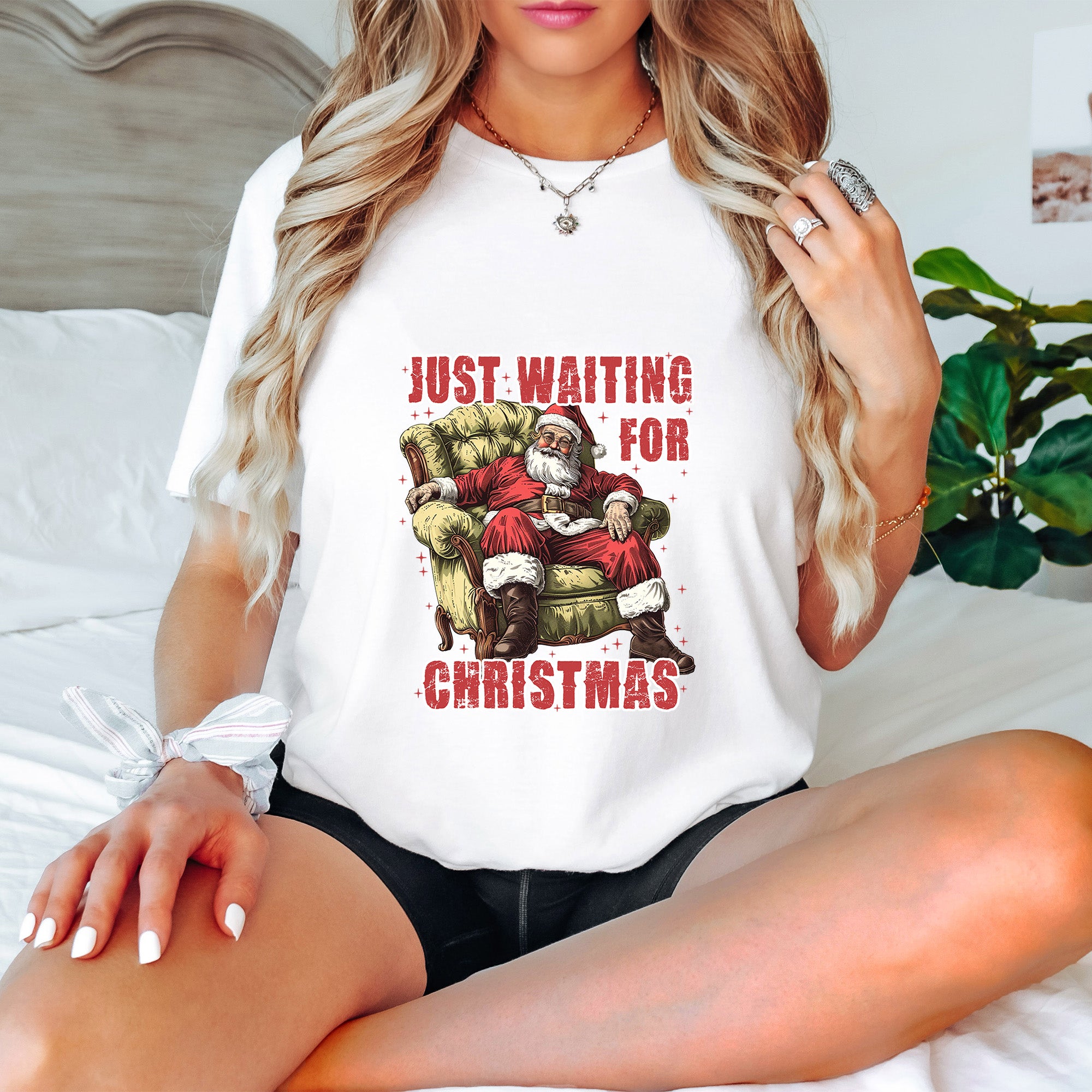 Just Waiting For Christmas - Christmas Unisex Crewneck T-Shirt Sweatshirt Hoodie