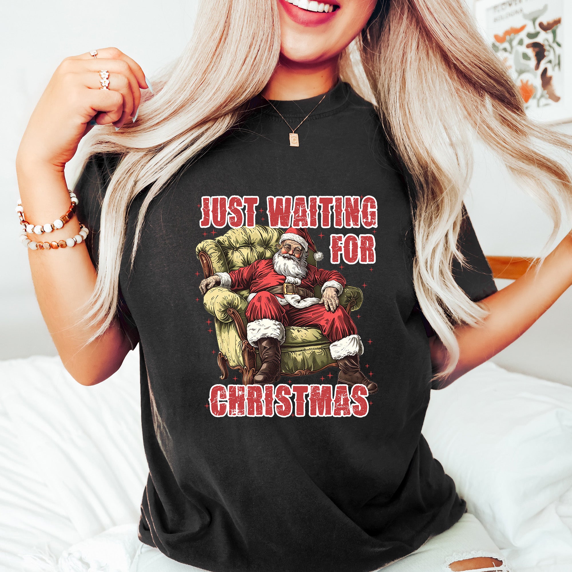 Just Waiting For Christmas - Christmas Unisex Crewneck T-Shirt Sweatshirt Hoodie