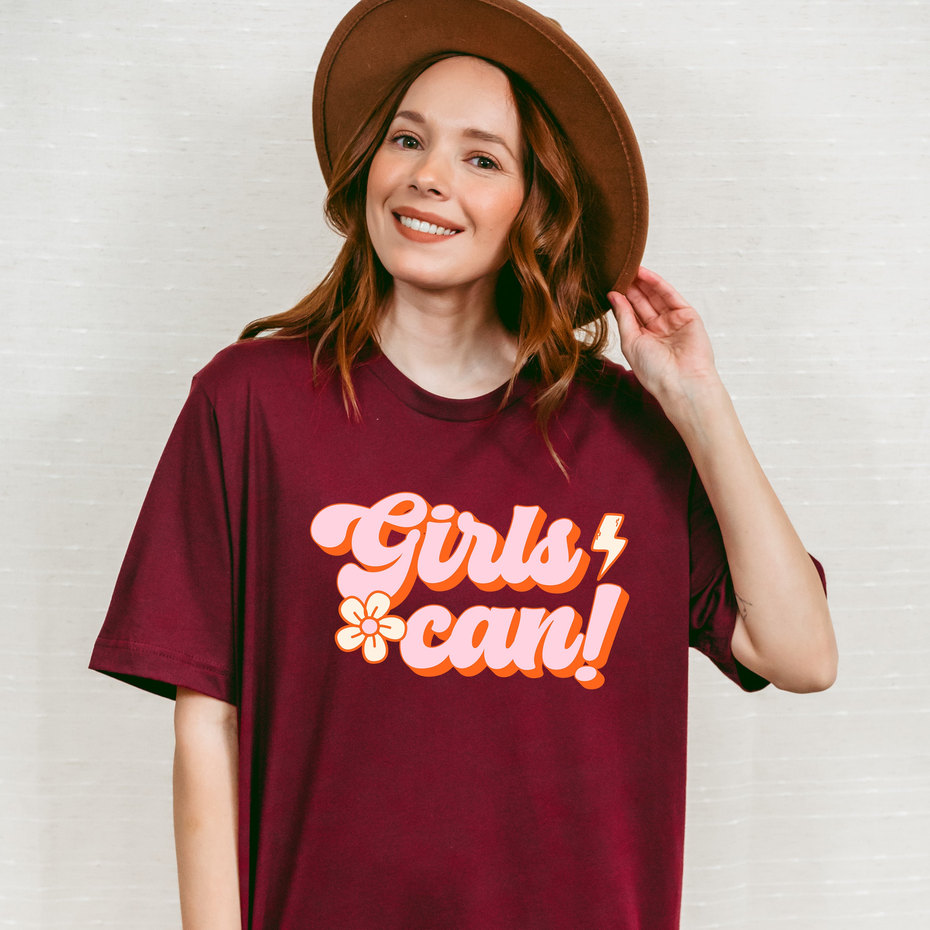 Girls Can! - Feminism Theme Unisex Crewneck T-Shirt Sweatshirt Hoodie