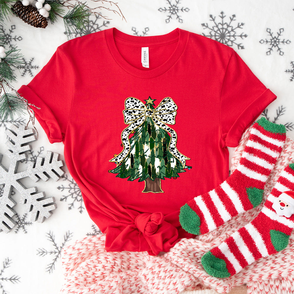 Christmas Tree White Ribbon - Christmas Unisex Crewneck T-Shirt Sweatshirt Hoodie