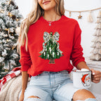 Christmas Tree White Ribbon - Christmas Unisex Crewneck T-Shirt Sweatshirt Hoodie