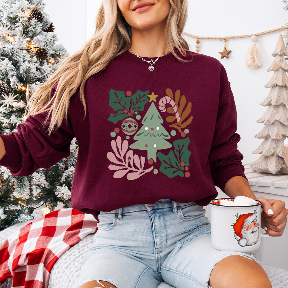 Tree And Leafs - Christmas Unisex Crewneck T-Shirt Sweatshirt Hoodie
