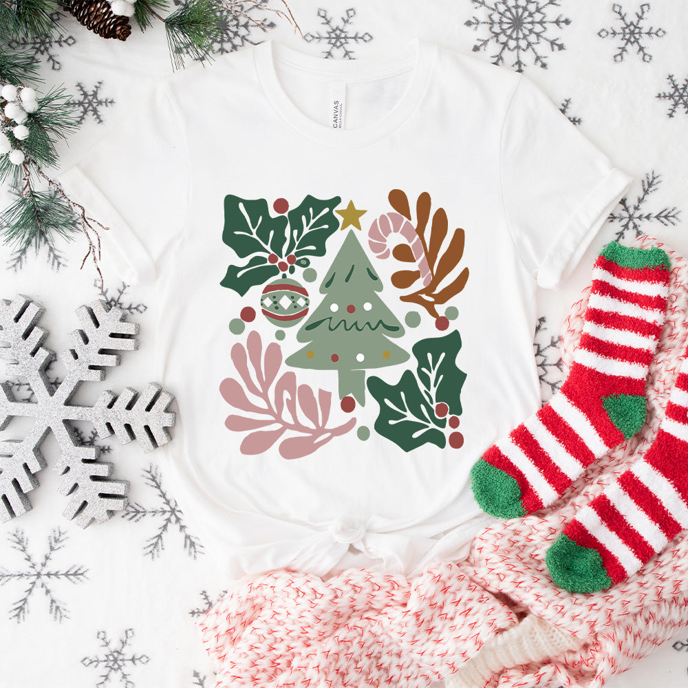 Tree And Leafs - Christmas Unisex Crewneck T-Shirt Sweatshirt Hoodie