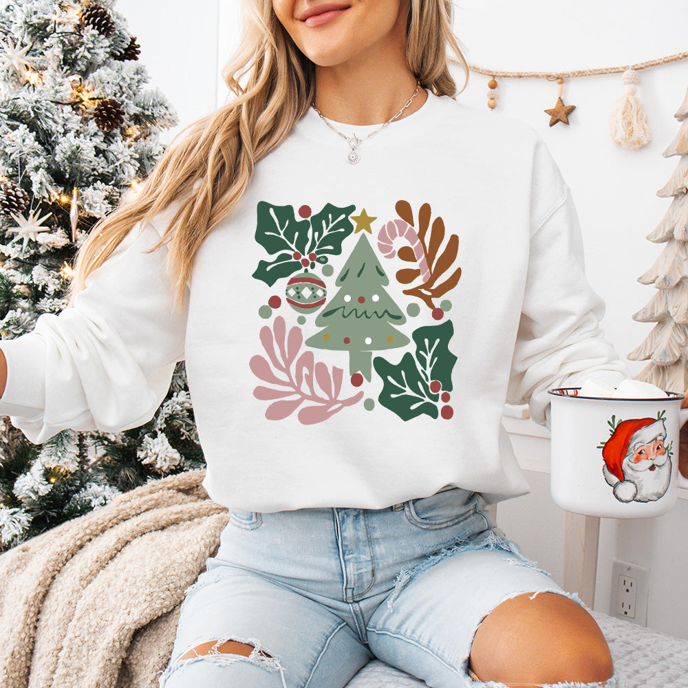 Tree And Leafs - Christmas Unisex Crewneck T-Shirt Sweatshirt Hoodie