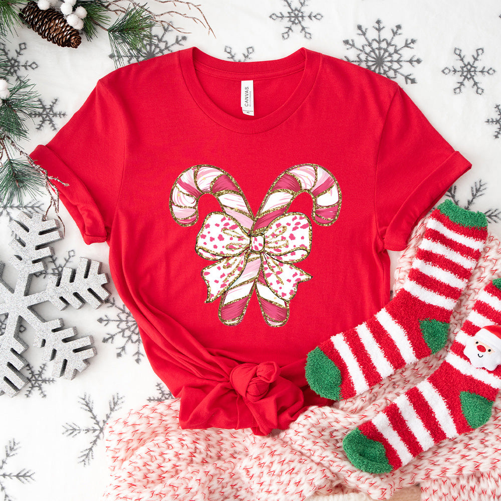 Pink Candy With Ribbon - Christmas Unisex Crewneck T-Shirt Sweatshirt Hoodie