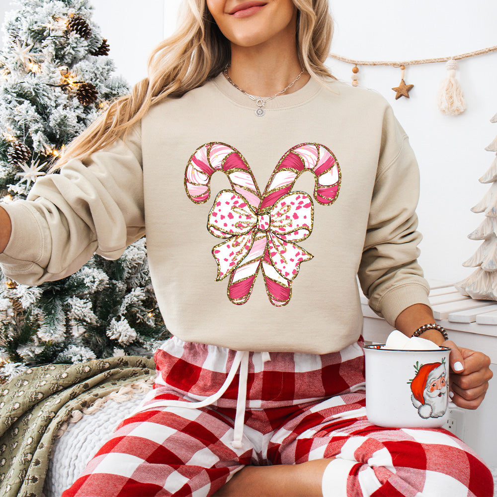 Pink Candy With Ribbon - Christmas Unisex Crewneck T-Shirt Sweatshirt Hoodie