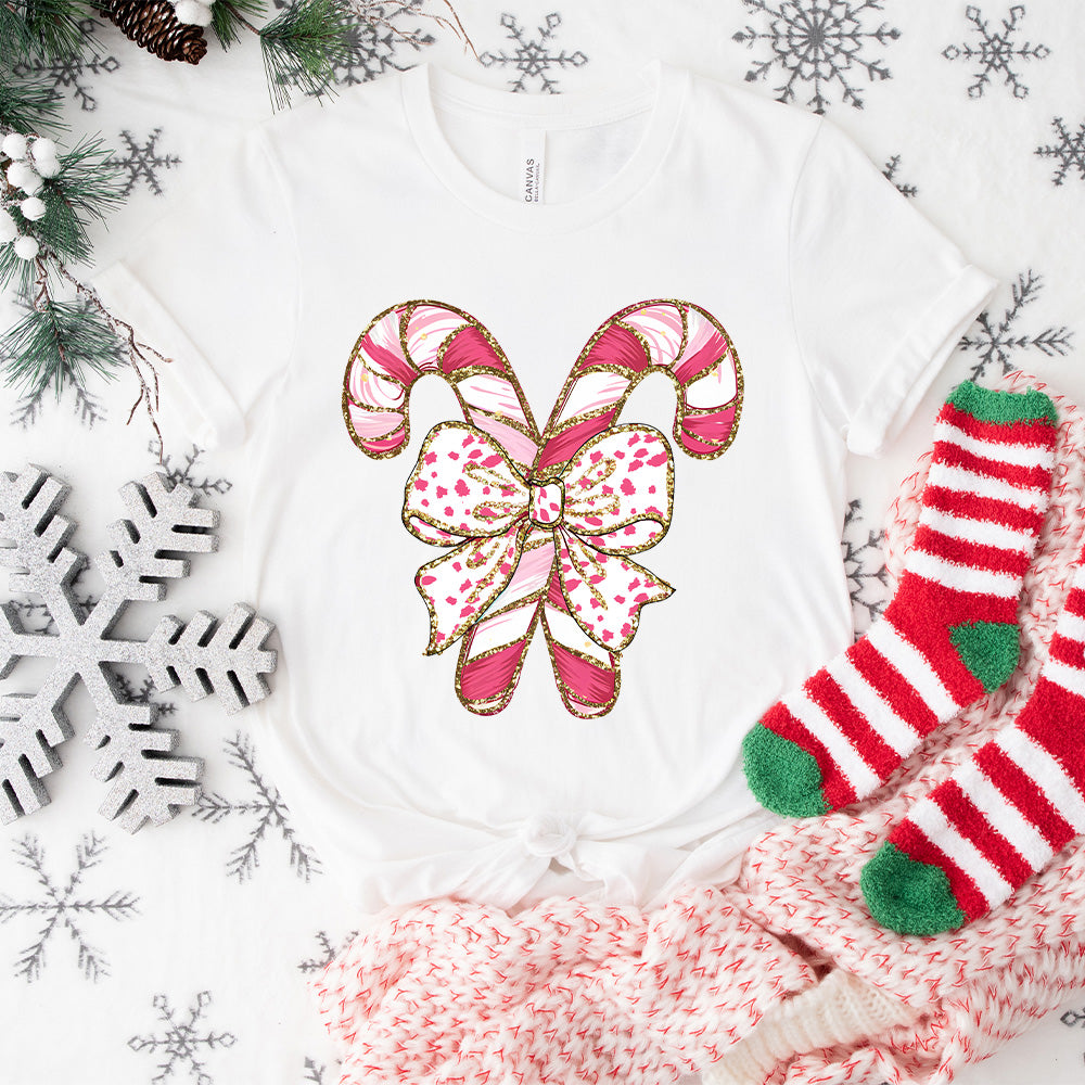 Pink Candy With Ribbon - Christmas Unisex Crewneck T-Shirt Sweatshirt Hoodie