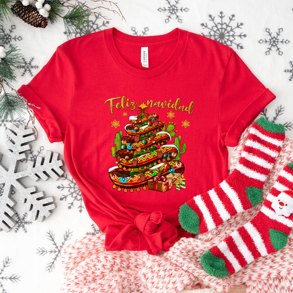 Feliz Navidad Cactus Design - Christmas Unisex Crewneck T-Shirt Sweatshirt Hoodie