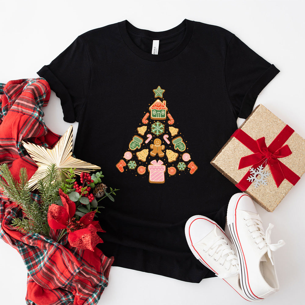 Tree Outline Design - Christmas Unisex Crewneck T-Shirt Sweatshirt Hoodie