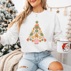 Tree Outline Design - Christmas Unisex Crewneck T-Shirt Sweatshirt Hoodie
