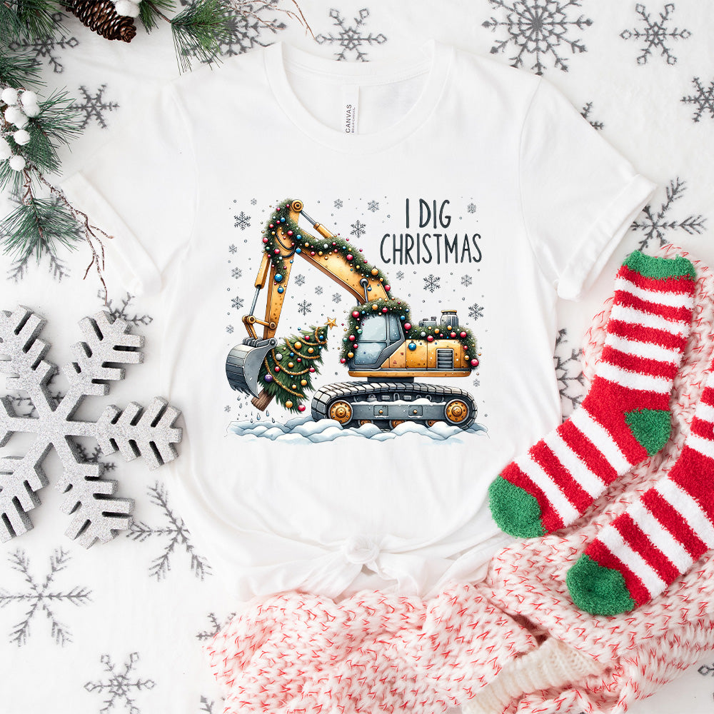 Christmas Tree Excavator - Christmas Unisex Crewneck T-Shirt Sweatshirt Hoodie