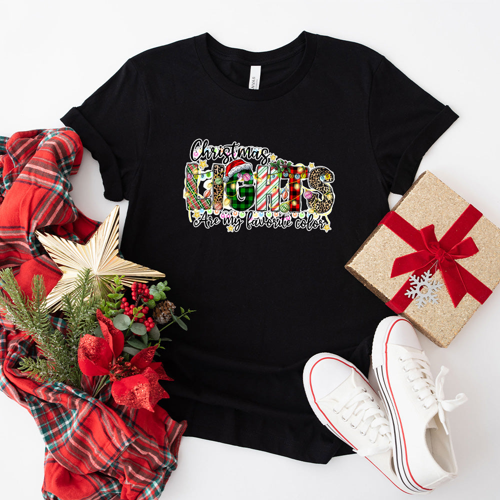 Christmas Lights Are My Favorite Color - Christmas Unisex Crewneck T-Shirt Sweatshirt Hoodie