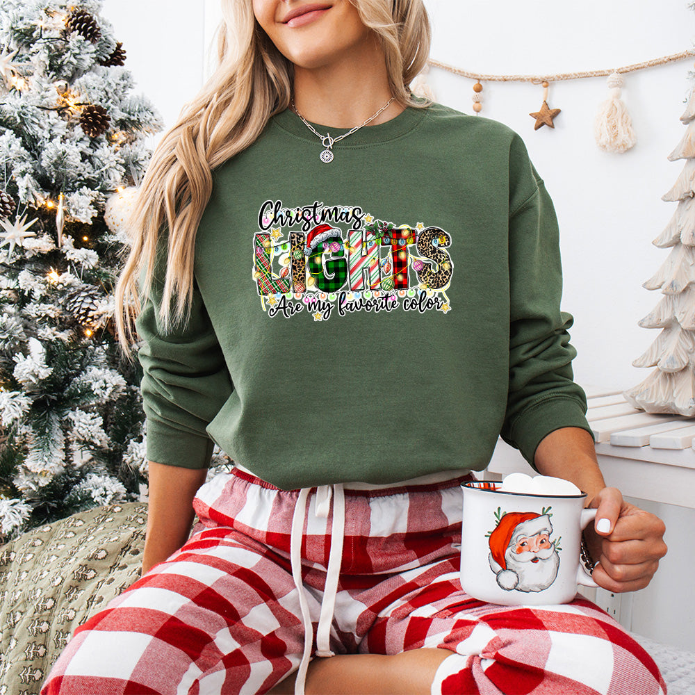 Christmas Lights Are My Favorite Color - Christmas Unisex Crewneck T-Shirt Sweatshirt Hoodie