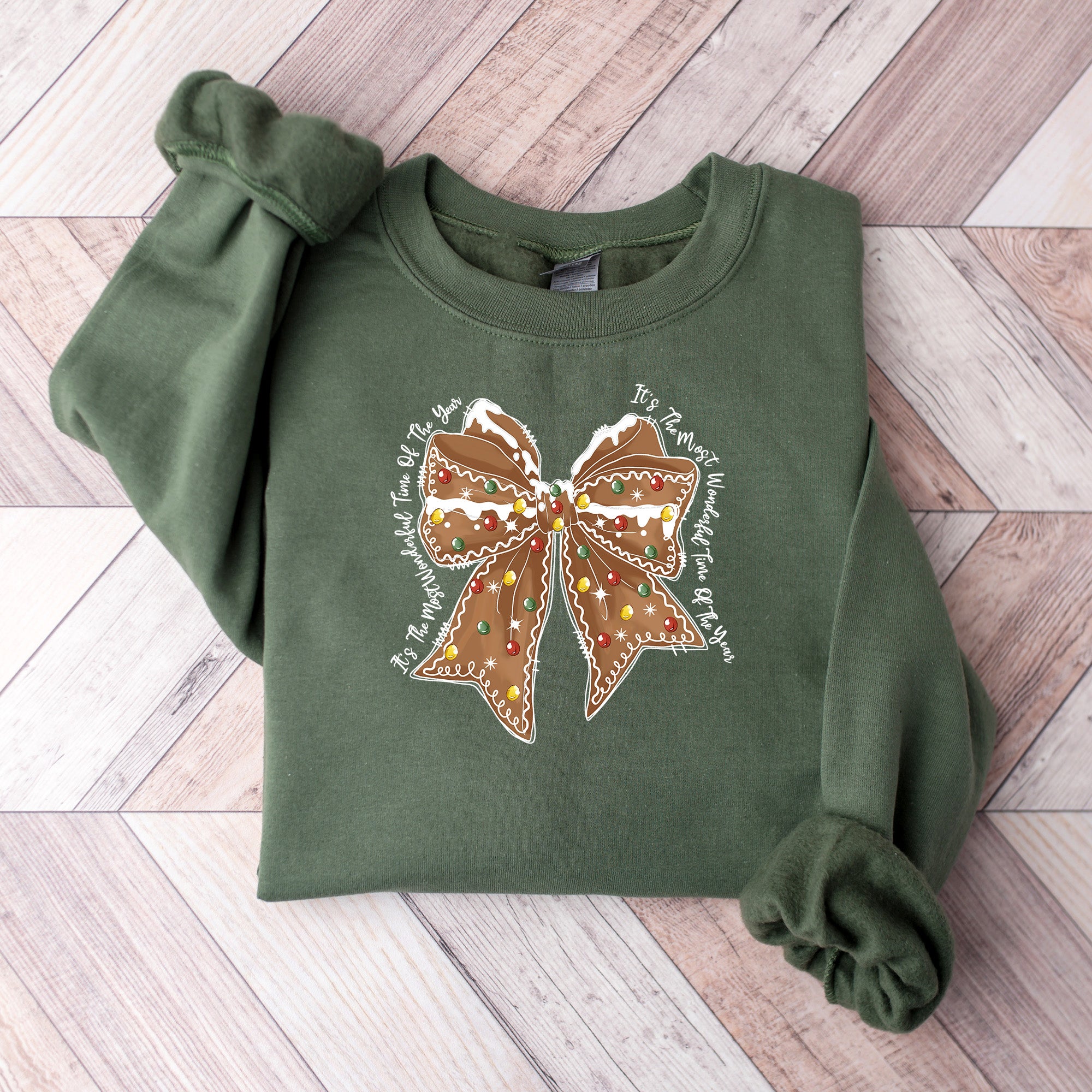 Brown Ribbon Design - Christmas Unisex Crewneck T-Shirt Sweatshirt Hoodie