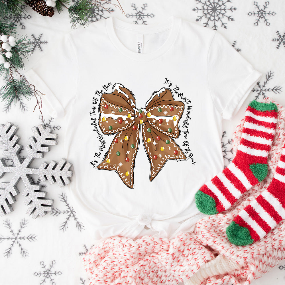 Brown Ribbon Design - Christmas Unisex Crewneck T-Shirt Sweatshirt Hoodie