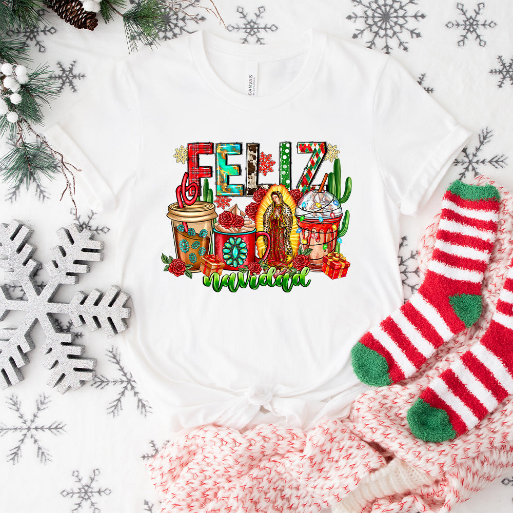 Feliz Navidad Mary Design - Christmas Unisex Crewneck T-Shirt Sweatshirt Hoodie