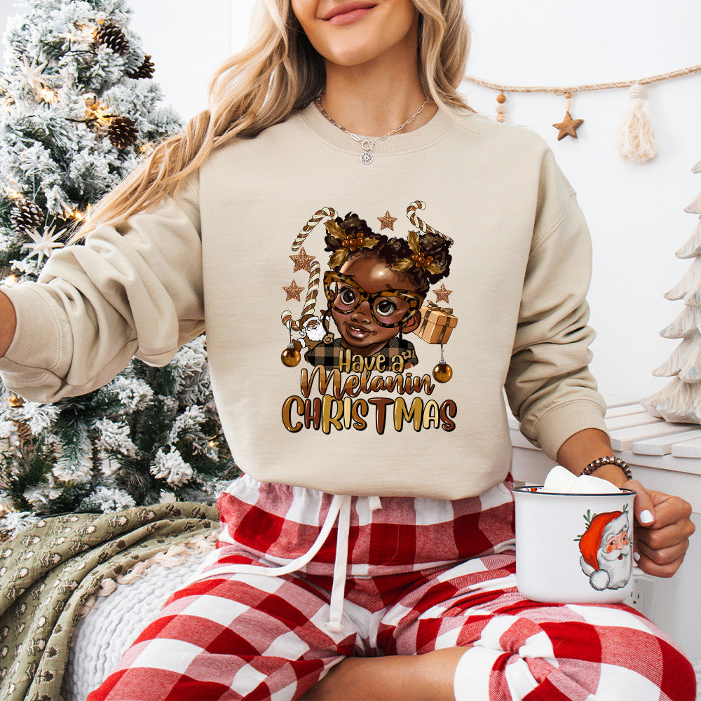 Have A Melanin Christmas - Christmas Unisex Crewneck T-Shirt Sweatshirt Hoodie