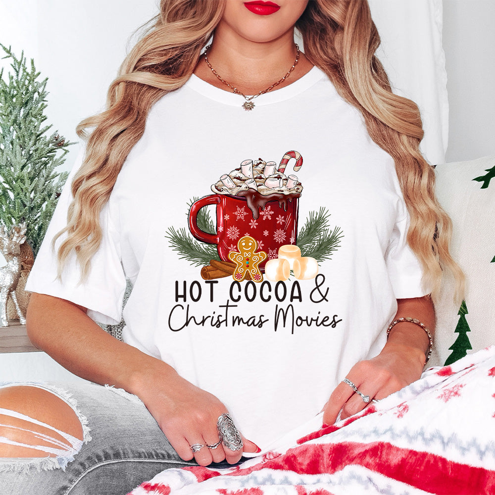 Hot Cocoa And Christmas Movies - Christmas Unisex Crewneck T-Shirt Sweatshirt Hoodie