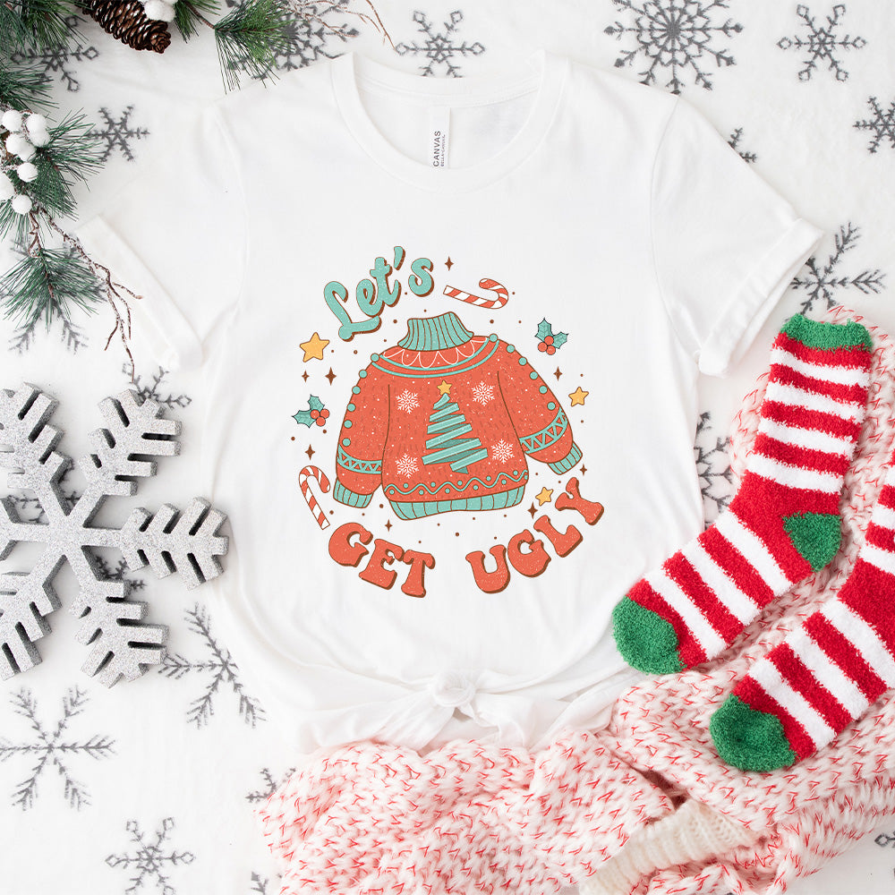 Let's Get Ugly Sweater Design - Christmas Unisex Crewneck T-Shirt Sweatshirt Hoodie