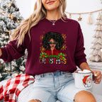 Merry Christmas Afro Girl - Christmas Unisex Crewneck T-Shirt Sweatshirt Hoodie