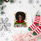 Merry Christmas Afro Girl - Christmas Unisex Crewneck T-Shirt Sweatshirt Hoodie