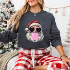 Santa Heart Glasses And Bubble Gum - Christmas Unisex Crewneck T-Shirt Sweatshirt Hoodie