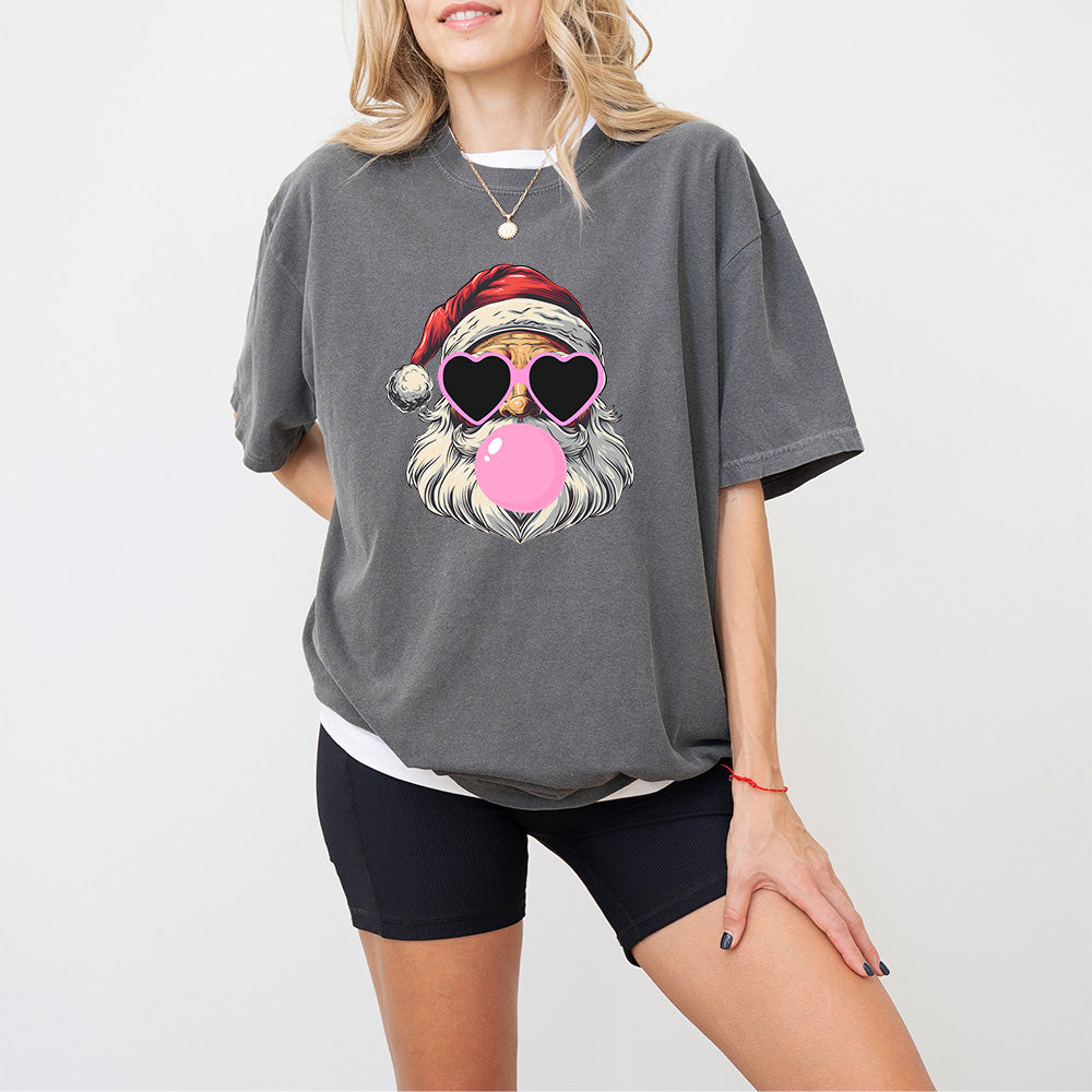 Santa Heart Glasses And Bubble Gum - Christmas Unisex Crewneck T-Shirt Sweatshirt Hoodie
